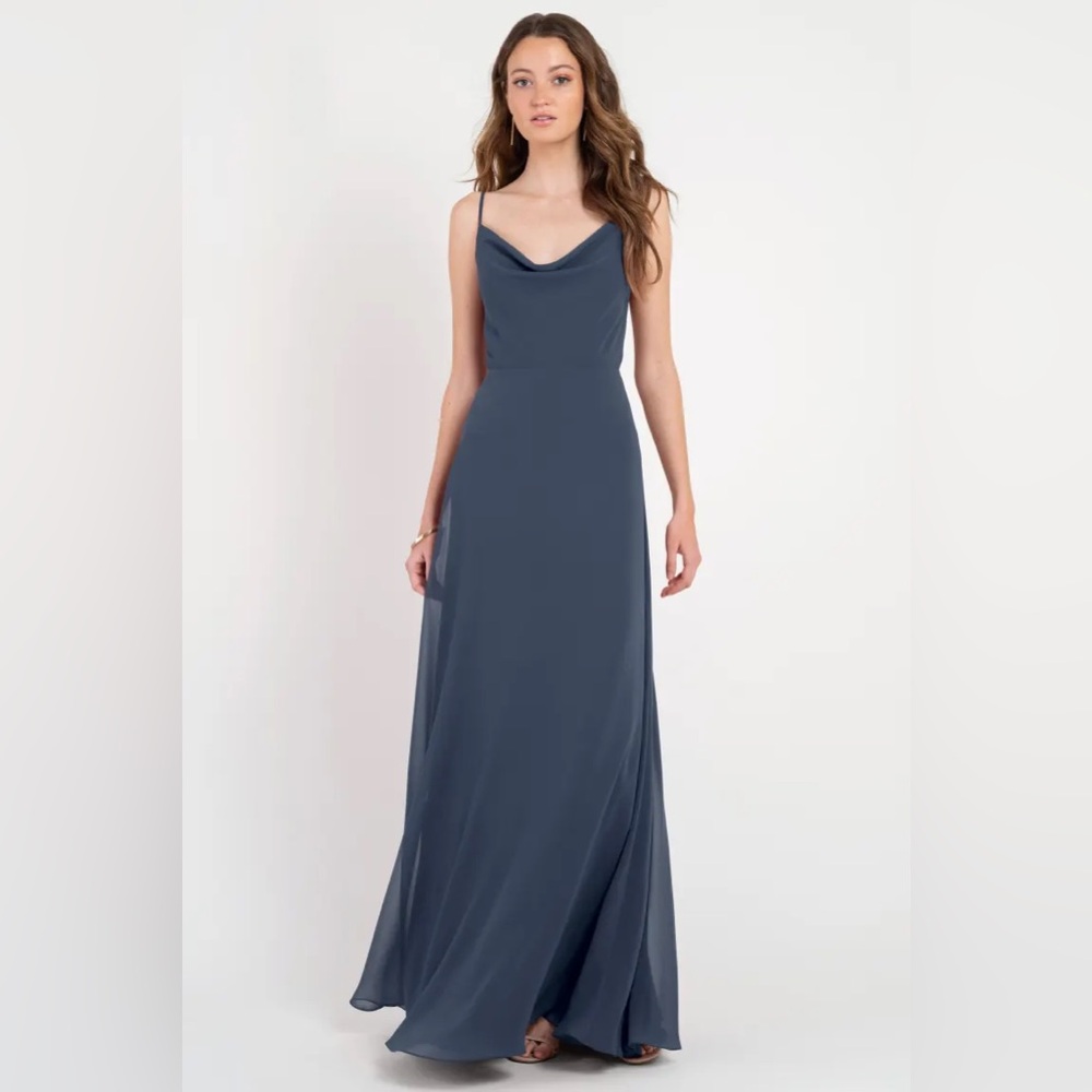 NEW - JENNY YOO - COLBY COWL NECK DRESS - EVENING BLUE - SIZE 26